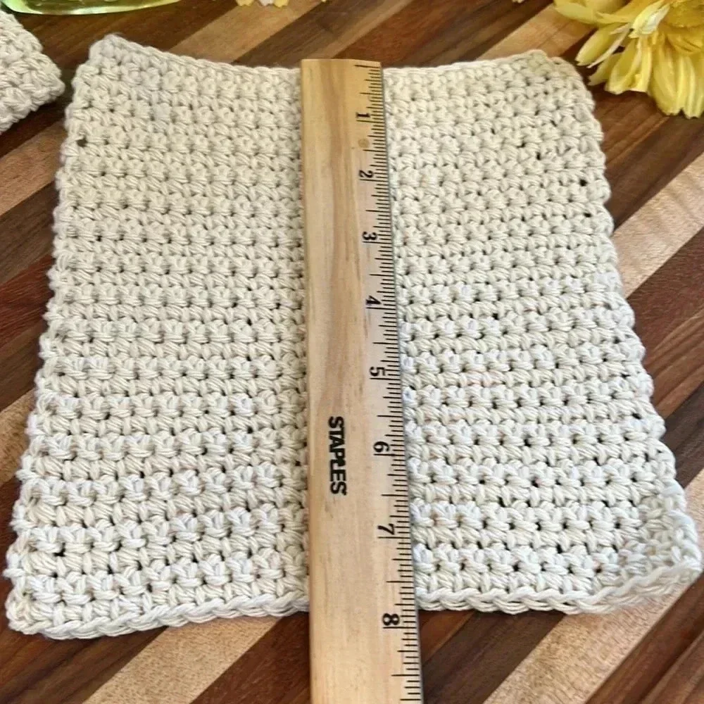 100% Cotton Handmade Washcloths - Set of 3